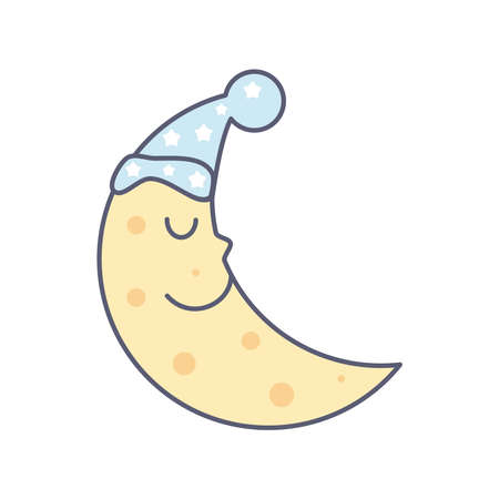 moon with capのイラスト素材