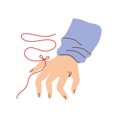 fate, little finger with red threadのイラスト素材