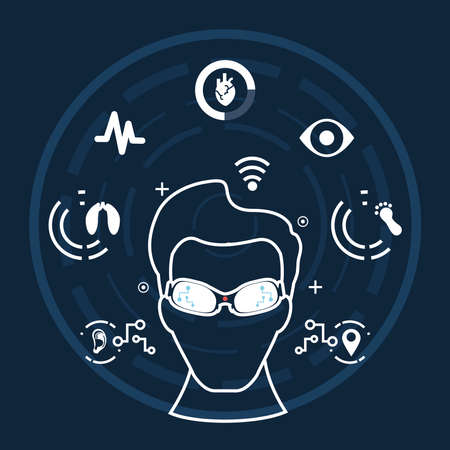 digital wearable healthのイラスト素材