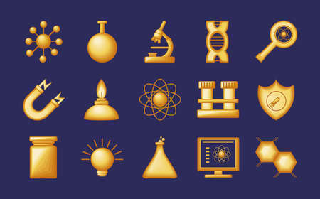 golden icons syringeのイラスト素材