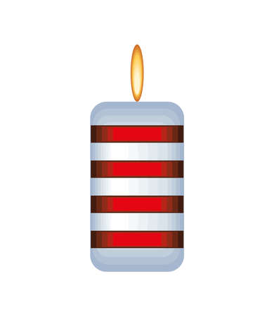 striped burning candleのイラスト素材
