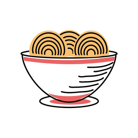noodles in bowlのイラスト素材