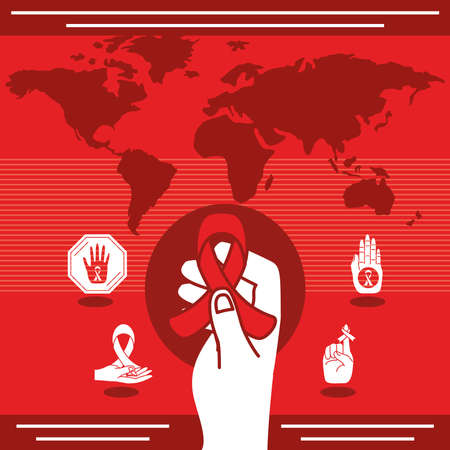 World Aids Day posterのイラスト素材