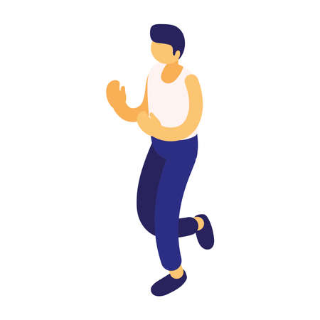 walking young manのイラスト素材