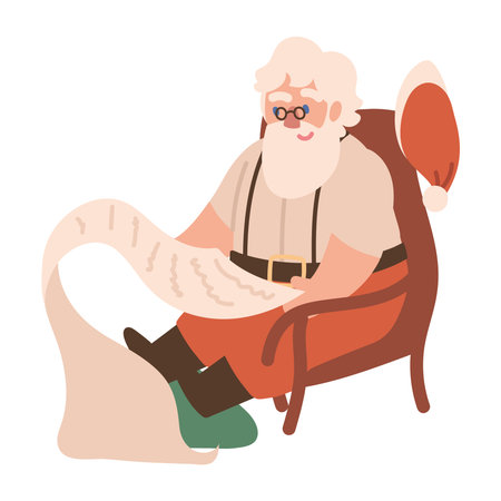 santa holding a wish listのイラスト素材