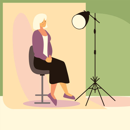 woman posing for a photoのイラスト素材