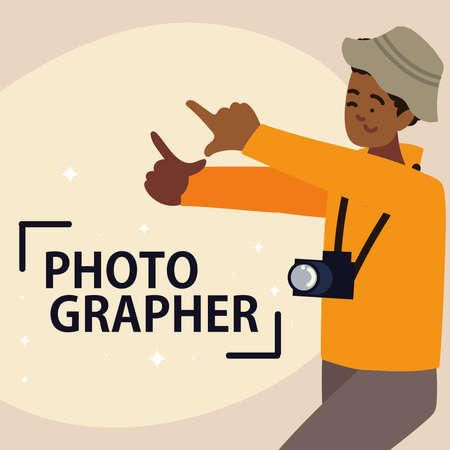 afro america photographerのイラスト素材