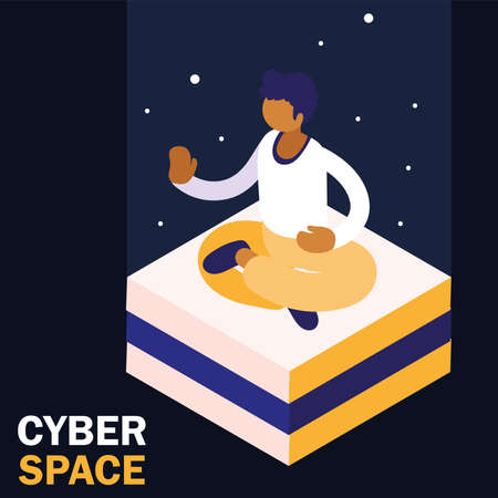 man cyberspace virtual augmentedのイラスト素材