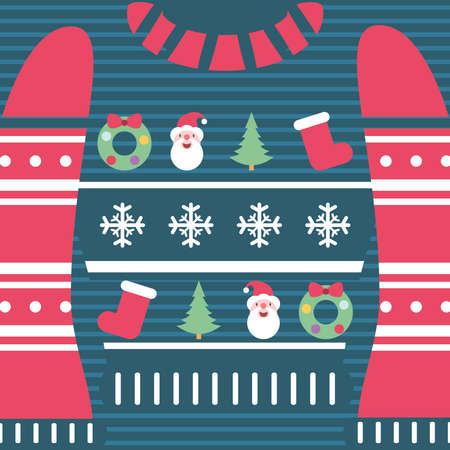 background ugly sweaterのイラスト素材