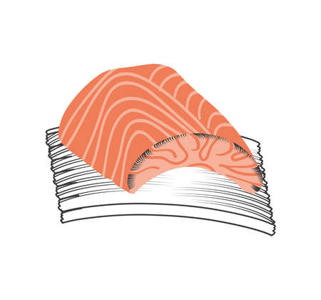 fish in seaweed foodのイラスト素材