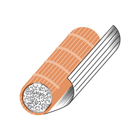 preparing sushi rollのイラスト素材