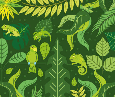 flora and fauna patternのイラスト素材