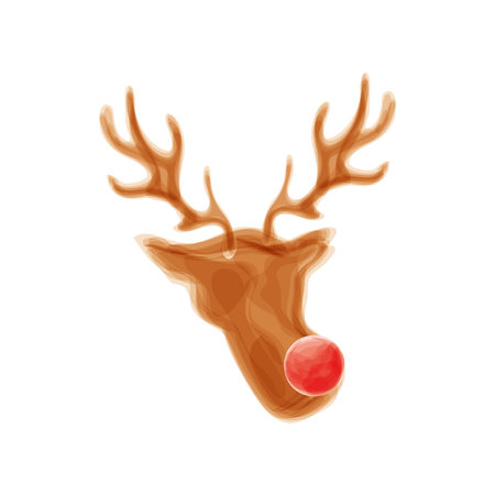 reindeer head cartoonのイラスト素材