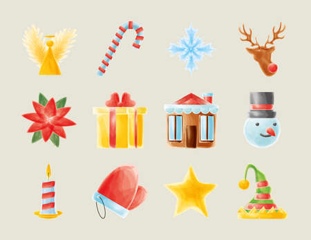 icons decorative christmasのイラスト素材