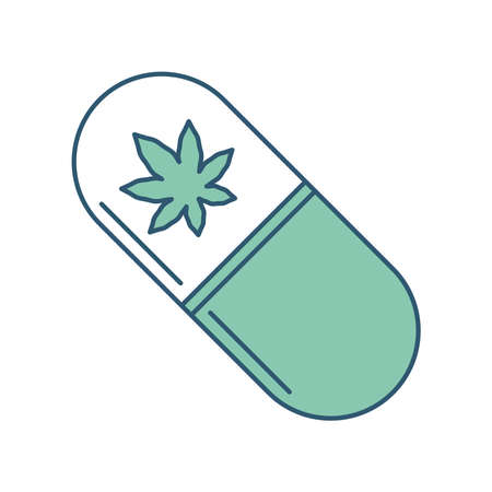 capsule cannabis medicineのイラスト素材