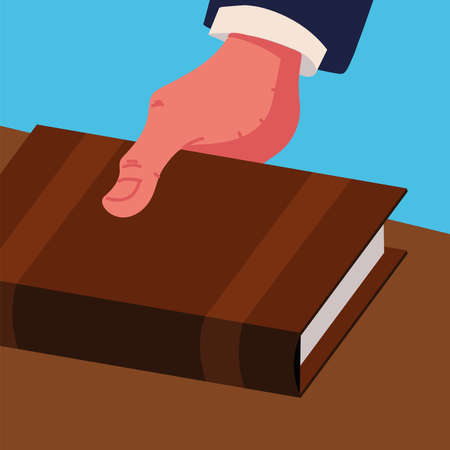 hand with bookのイラスト素材