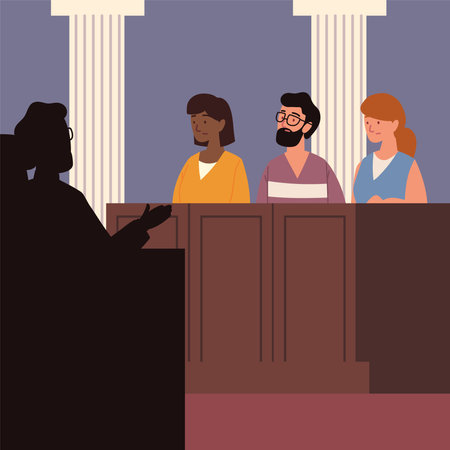 judge talking the juryのイラスト素材