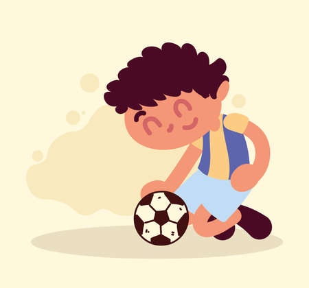 boy with ball of soccerのイラスト素材