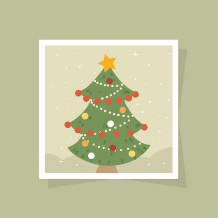 merry christmas treeのイラスト素材