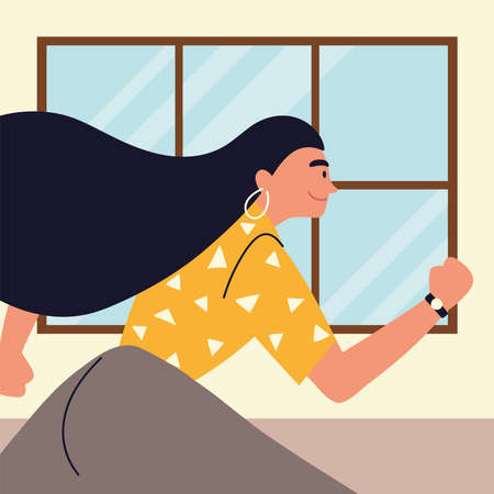 female business runningのイラスト素材