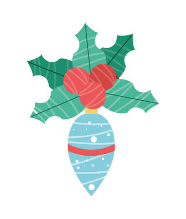 christmas mistletoe and ballのイラスト素材