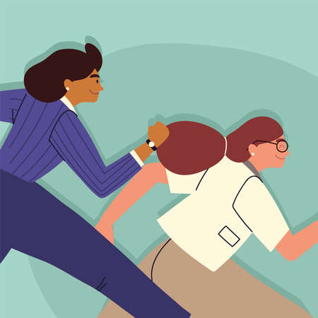 professional runners business womenのイラスト素材