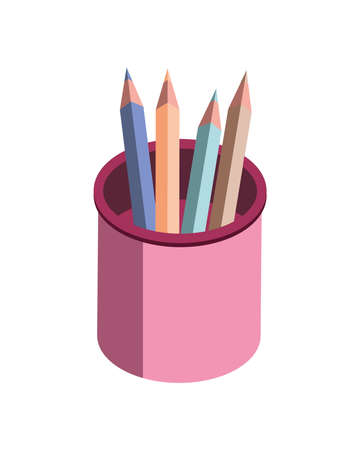 pencils in cupのイラスト素材