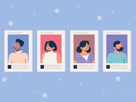 set of photos peopleのイラスト素材