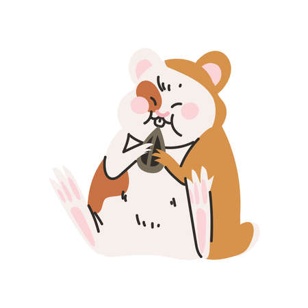 pet hamster eatingのイラスト素材