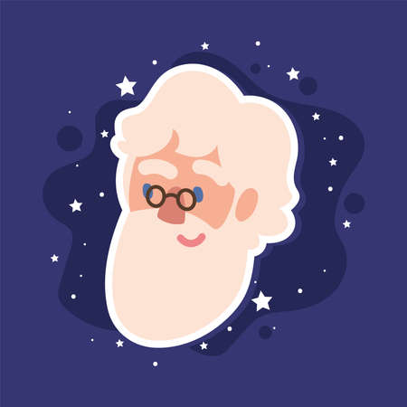 bearded old manのイラスト素材