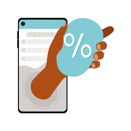 shopping online discountのイラスト素材