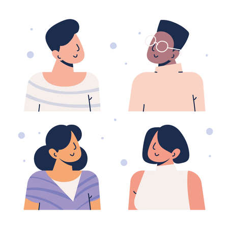 set of portrait peopleのイラスト素材