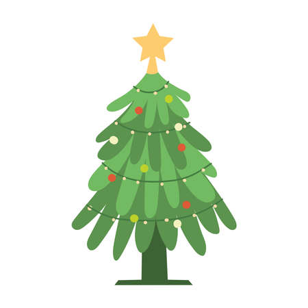 christmas tree with starのイラスト素材