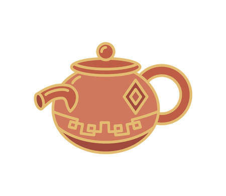 ceramic tea potのイラスト素材