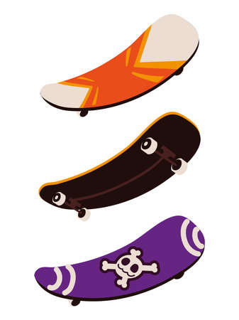set of skateboardsのイラスト素材