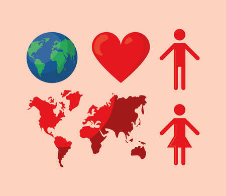 set of world aids dayのイラスト素材