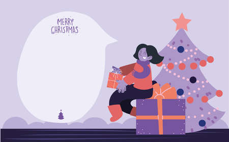 merry christmas card templateのイラスト素材
