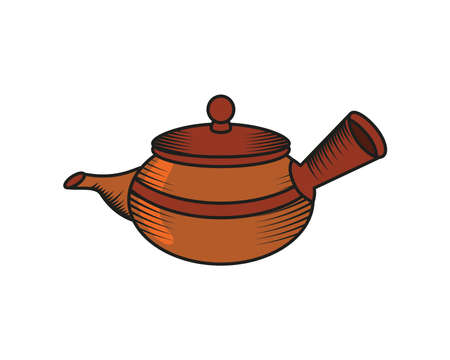 vintage teapot utensilのイラスト素材