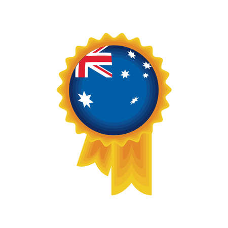 australia flag in rosetteのイラスト素材