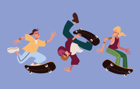 men with skateboardのイラスト素材