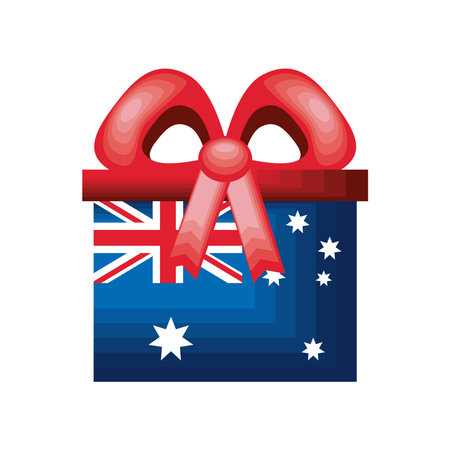 flag australia in giftのイラスト素材