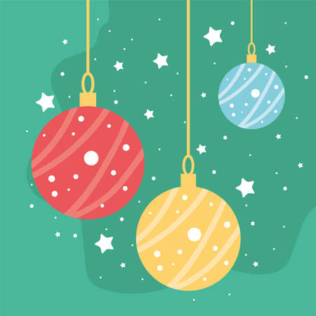 balls christmas stickersのイラスト素材