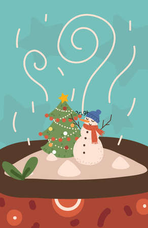 christmas chocolate cupのイラスト素材