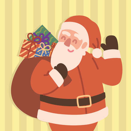 Santa carrying bagのイラスト素材