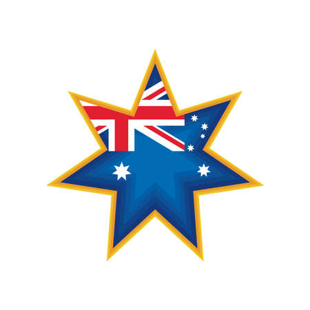 australia flag in starのイラスト素材