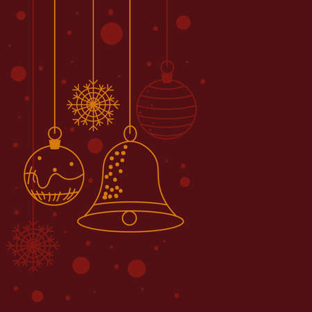 christmas balls and bellのイラスト素材