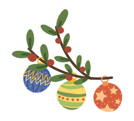 christmas baubles decorationのイラスト素材
