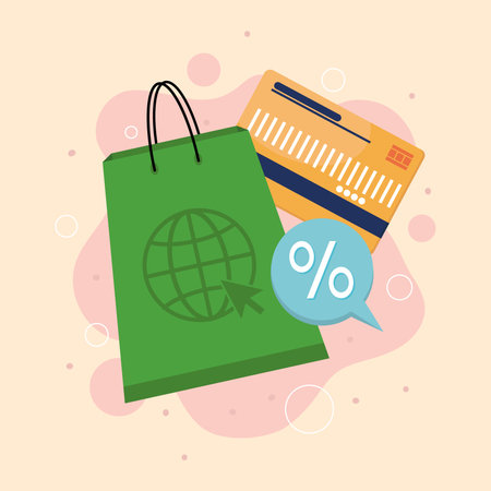 shopping online offerのイラスト素材