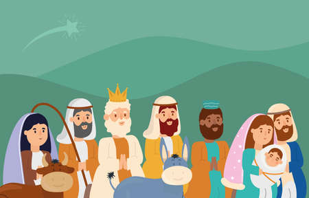 nativity, manger sceneのイラスト素材