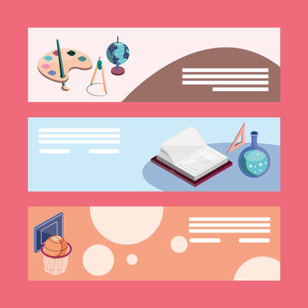 school education bannersのイラスト素材